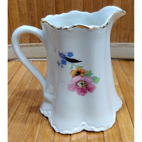 Vintage Warwick China Floral Porcelain Creamer Made in USA 4x4.5x4.5" - Picture 7 of 12